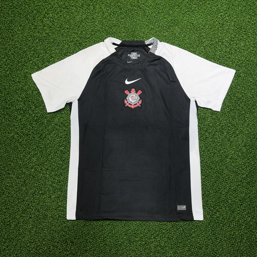 Camisa Corinthians Preta e Branca - Modelo Jogador 